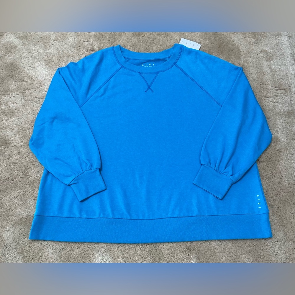 NEW Lane Bryant LIVI Vibrant Blue Sweatshirt 22/24